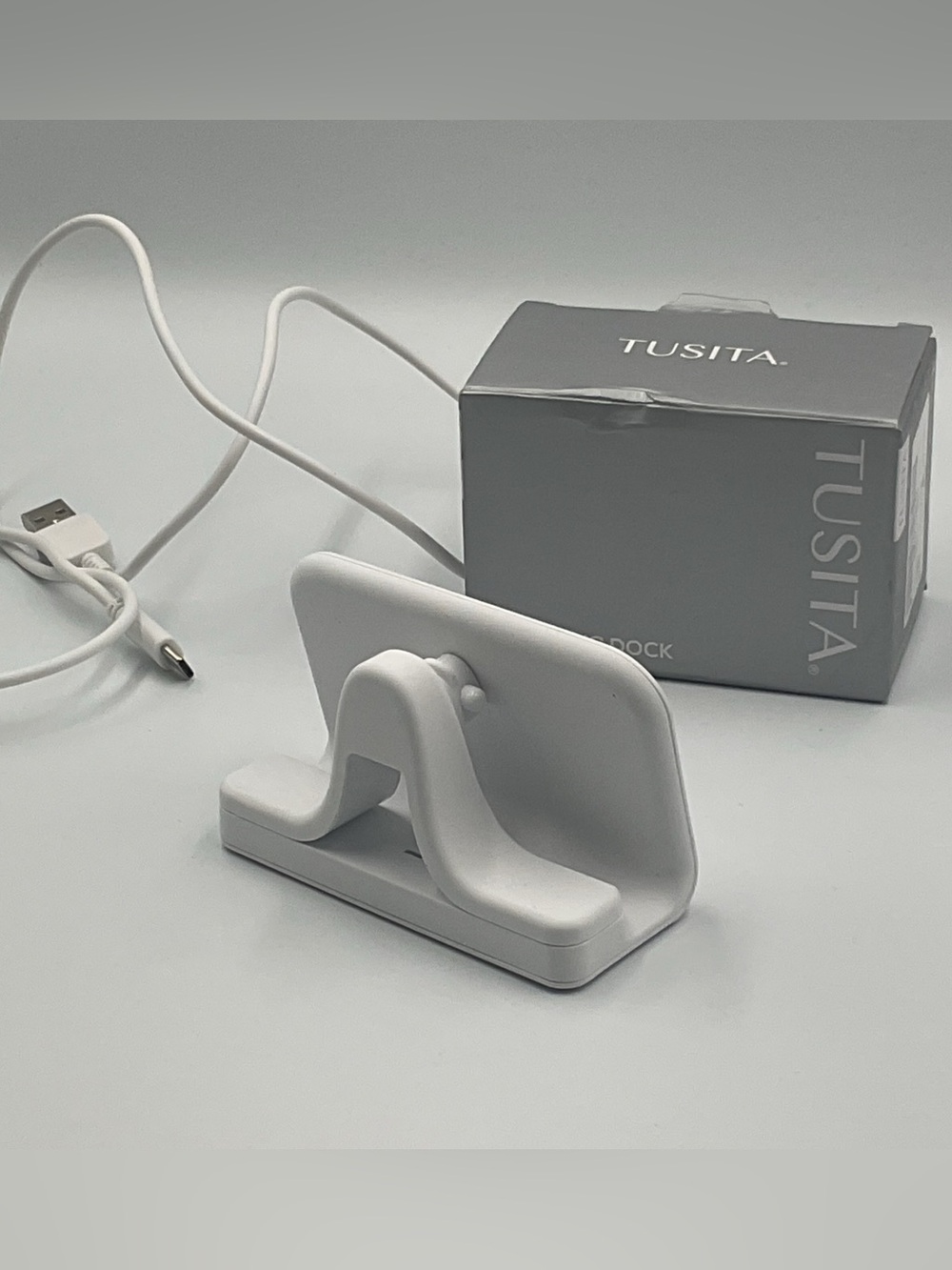 Tusita Charging Stand & Cable Compatible with Ray-Ban Meta Smart Glasses White